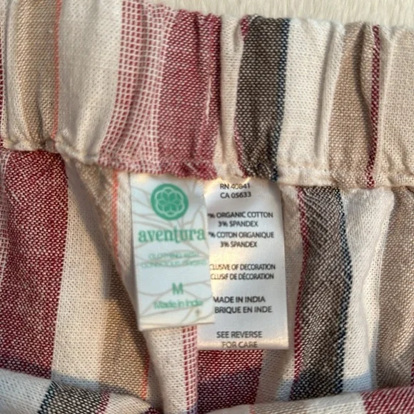 EUC! Aventura Nomad Skirt striped organic cotton drawstring waist size Medium - Picture 6 of 6